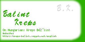 balint kreps business card